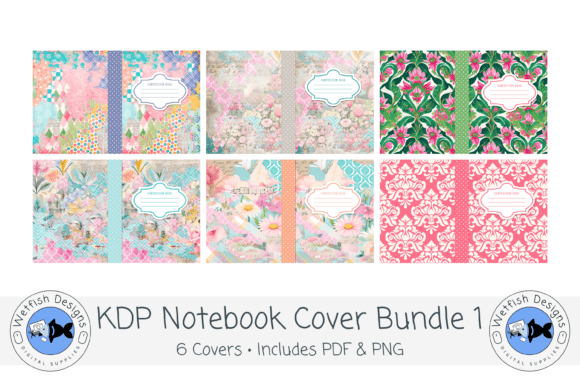 Download Shabby Chic KDP Notebook Cover Bundle 1 - Cover Collection
