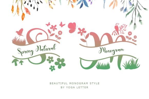 Download Spring Natural Monogram - Spring Collection