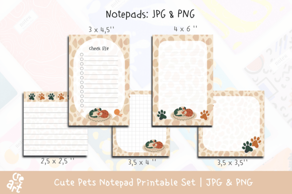 Download Cute Pets Notepad Printable Set - Premium Resources