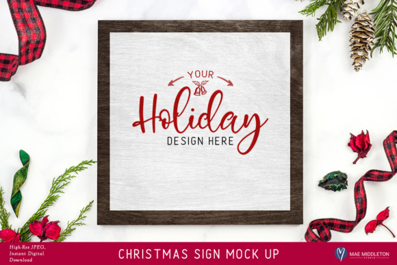 Download Christmas, Holiday Sign Mock Ups, 2 VERSIONS! Styled Photos - Premium Resources