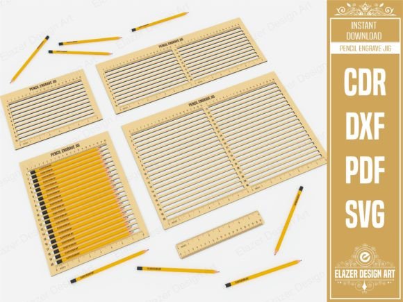 Download Pencil Engrave Jig Set &amp; Ruler Laser Cut - Pencil Collection